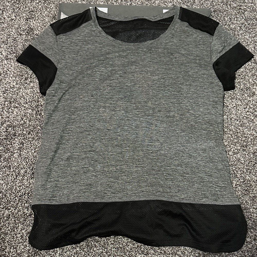 Gray and Black Women's Athletic Top